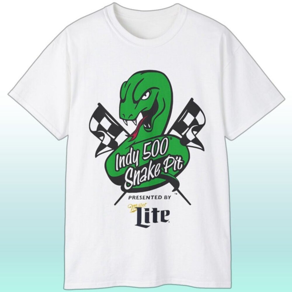 Indy 500 Snake Pit Racing Event Graphic Fan T-Shirt Car Motorsports Tee 90